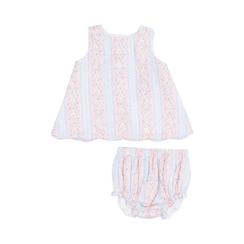 Scallop Open-Back Top and Bloomer Ogee Floral 6-12M
