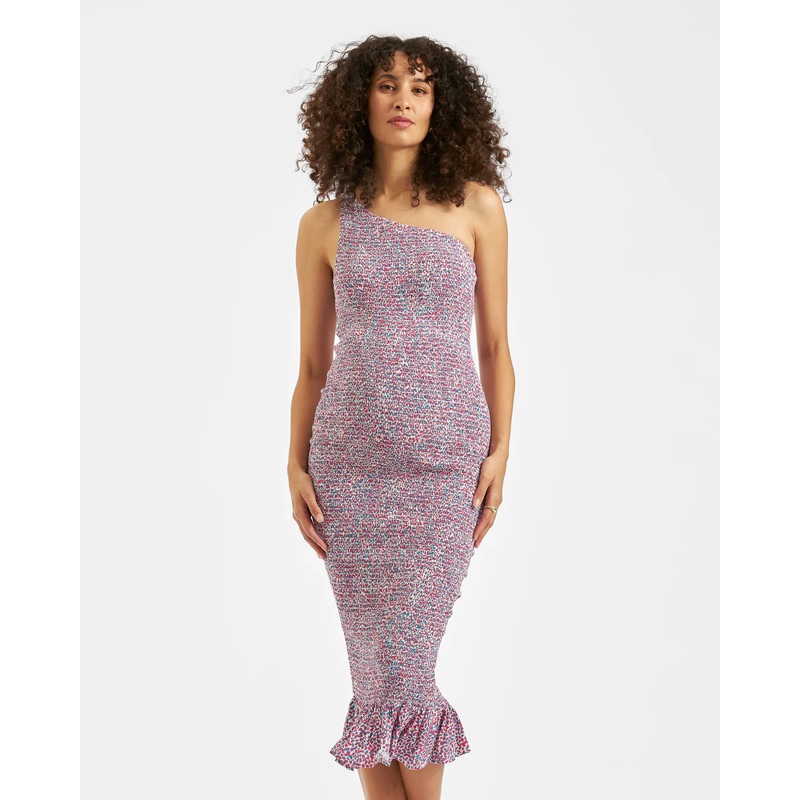 Skipper One Shoulder Dress Pink Blue S
