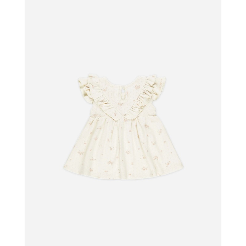 Sleeveless Ruffle V Dress Pink Ditsy 6-12M
