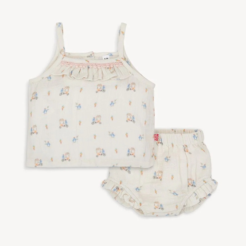 Cotton Magnetic Tank + Bloomer Set Penguin Pints 0-3M