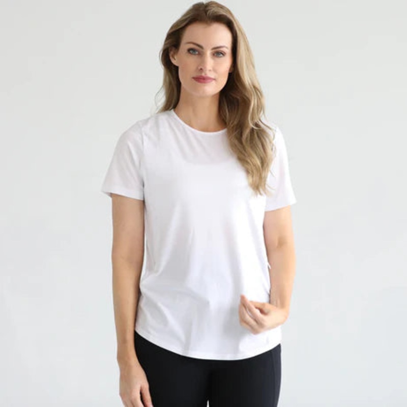 Harper Cross Back Short Sleeve Nursing Tee Blanc S