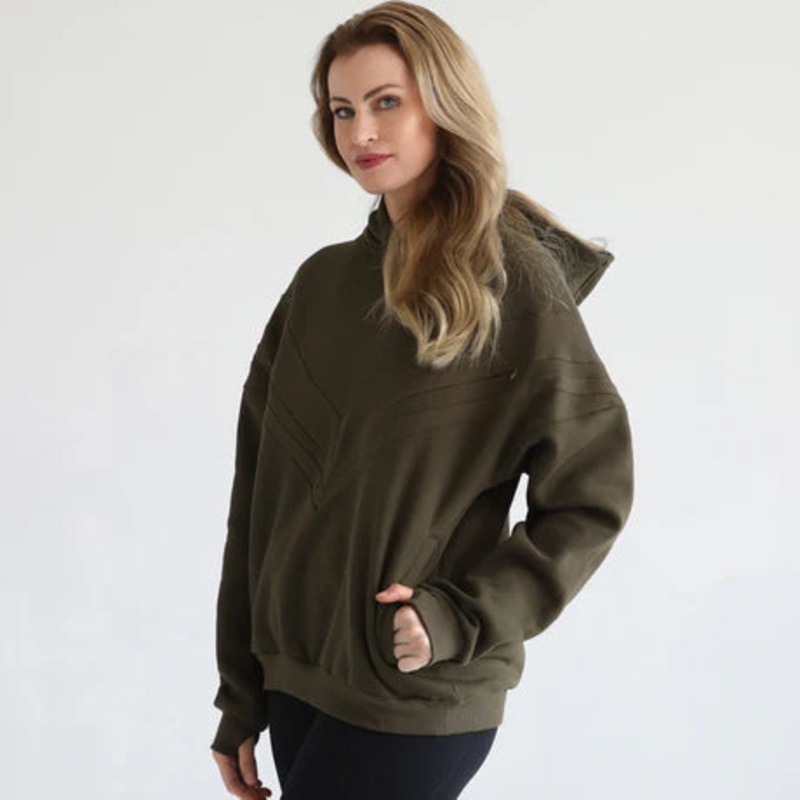 Isabella Ultra Soft Oversized Nursing & Pregnancy Hoodie Olive Tree SM /M