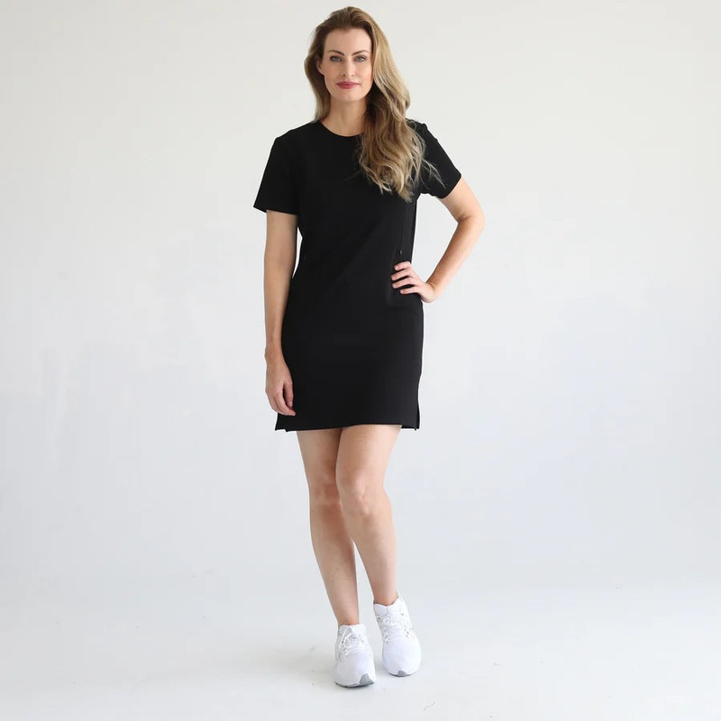 Isla Nursing T-Shirt Dress Black SM/M