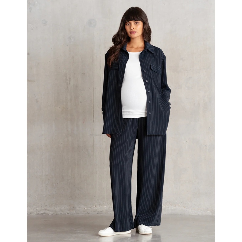 LULU Wide-Leg Maternity Trouser Navy 2