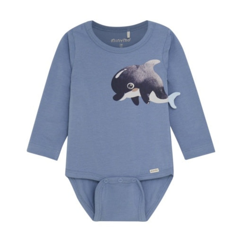 Minymo Long Sleeve Onesie Orca N