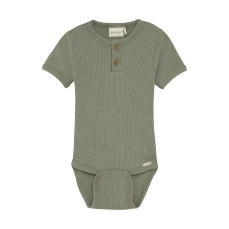 Minymo Rib Knit Bodysuit Sea Spray N