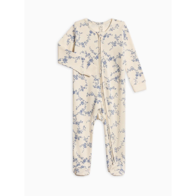 Peyton Zipper Sleeper Serena Floral/Rain NB