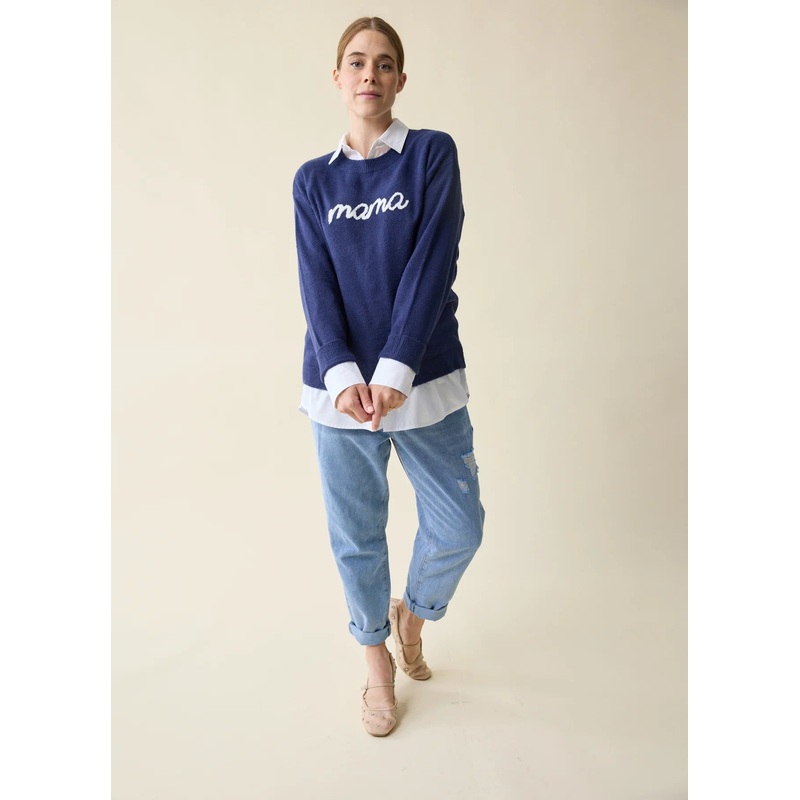 The Mama Maternity + Postpartum Sweater Navy Navy S