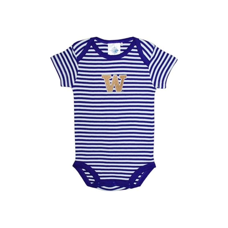 University of Washington Short Sleeve Stripe Bodysuit NB