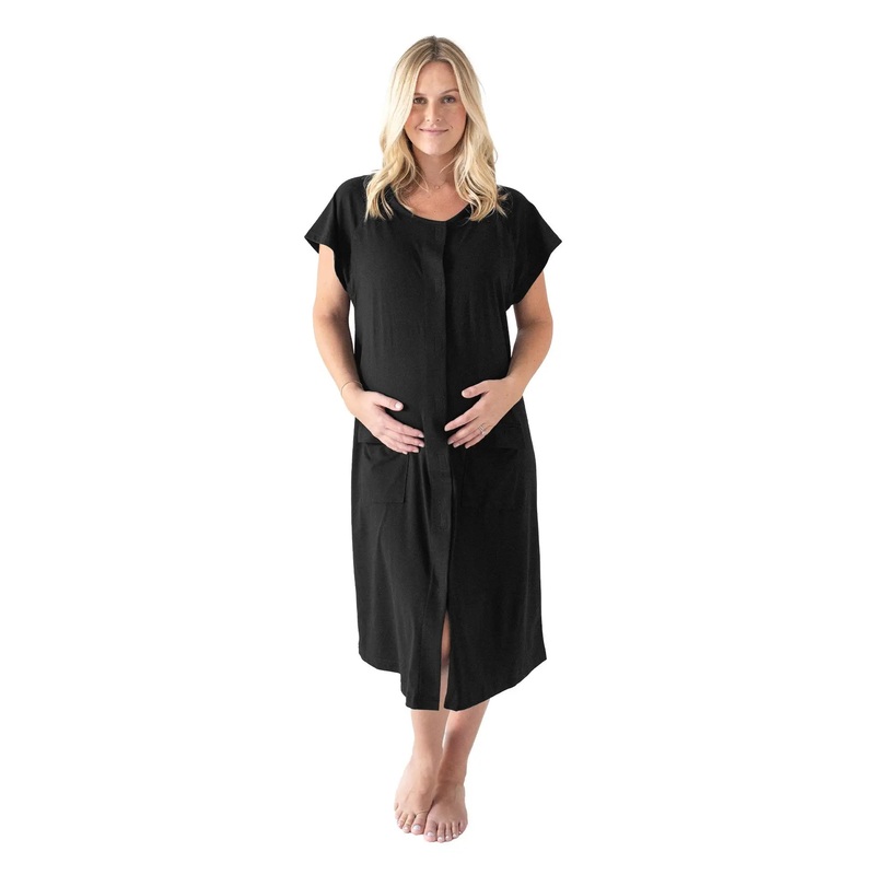 3 in 1 Universal Labor, Delivery + Nursing Gown Black S/M/L