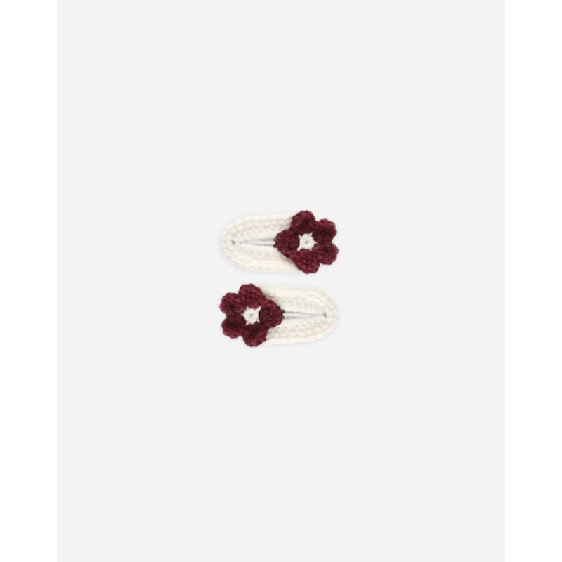 Crochet Clips Burgundy OS