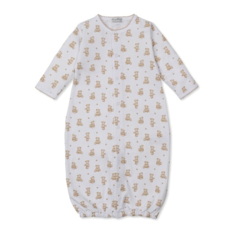 Kissy Teddy Bear Convertible Gown Brown Preemie