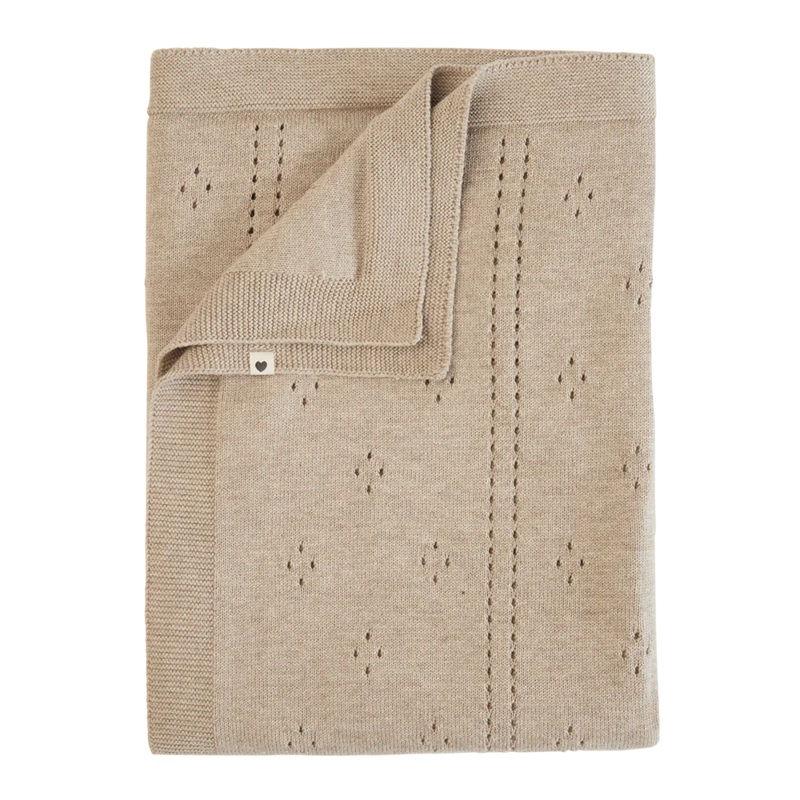 Knitted Blanket Pointelle Vanilla