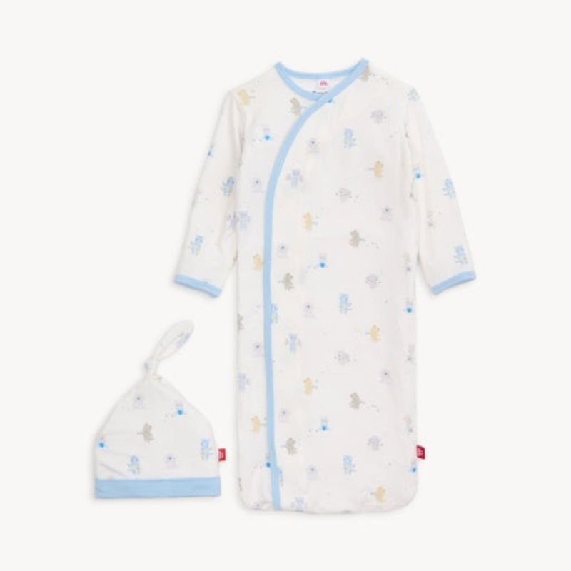 Magnetic Gown + Hat Set Blue Baby Beats NB – 3M