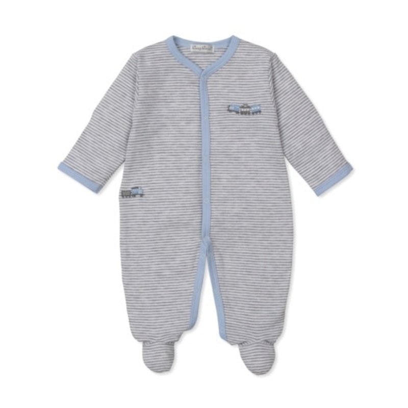 Railroad Snap Footie Grey Stripe NB