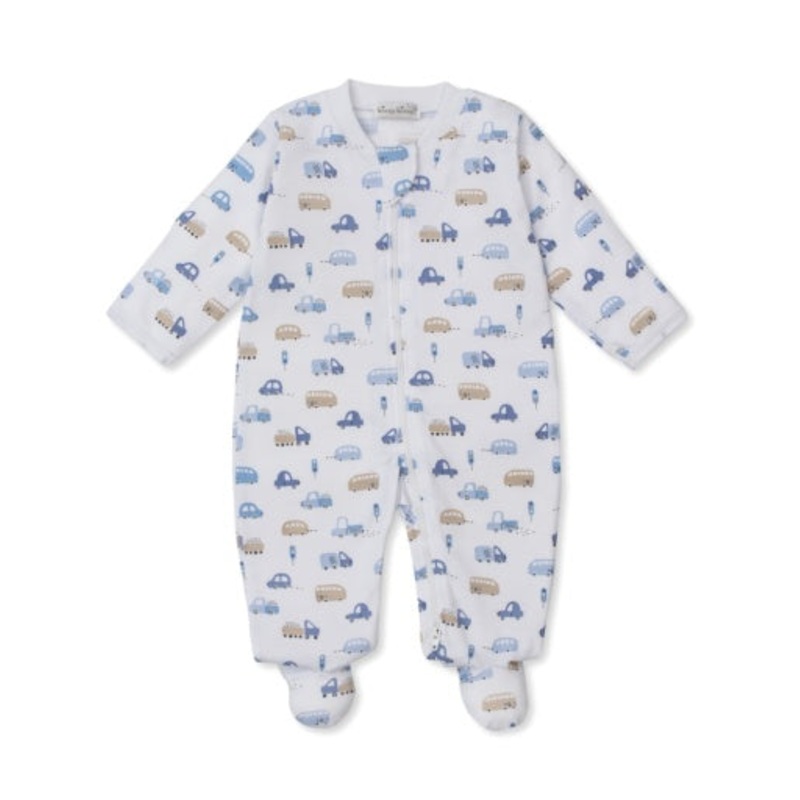 Stop and Go Zip Footie Print NB