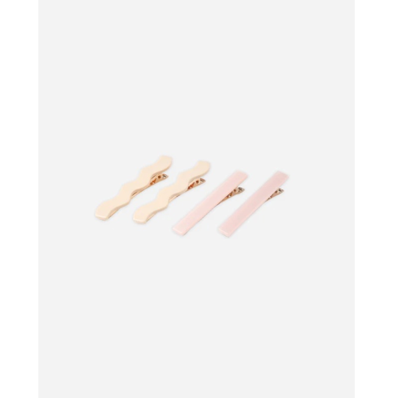 Wavy Clip Set Blush/Natural OS